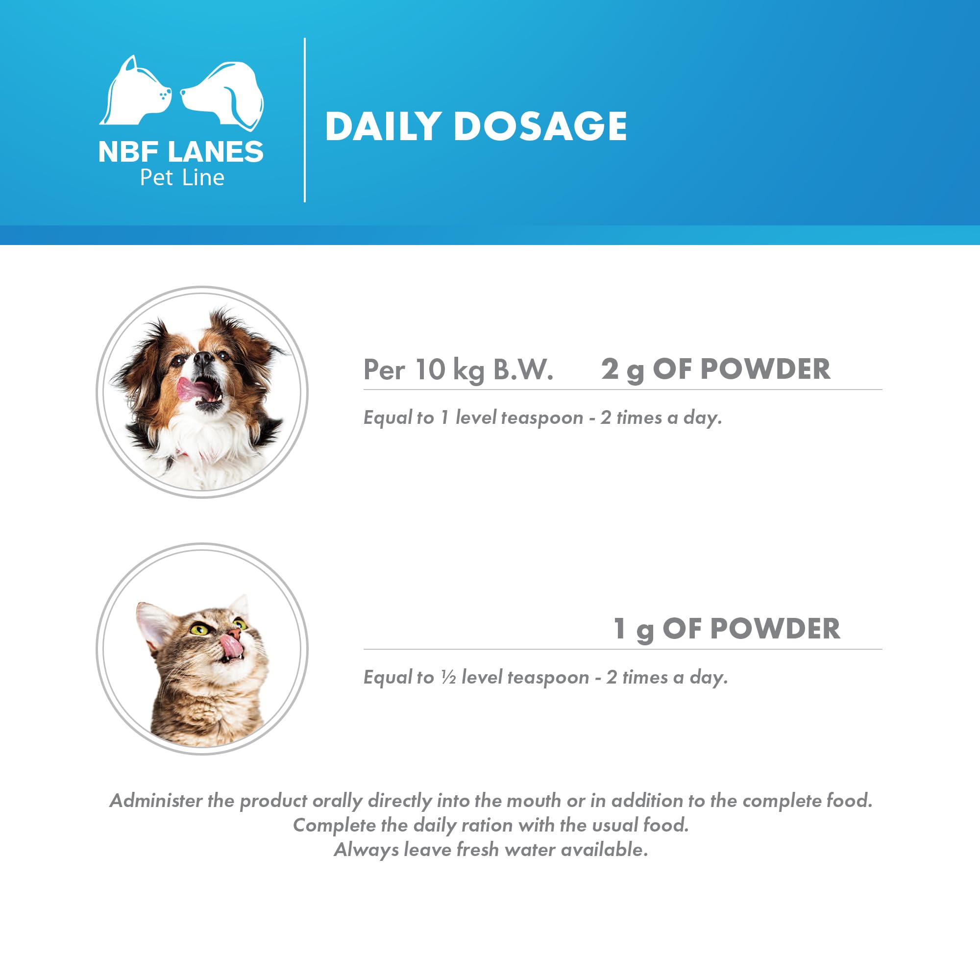 NBF Lanes | Karenal Pet Perro y Gato, Polvo apetecible 50 g, para los Estados de Deficiencia de Potasio e Hipopotasemia