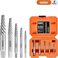 Vista 6 de Luckyway Juego de extractor de tornillos dañados de 5 piezas, herramienta extractor de tornillos dañados y pelados, juego de extractor de pernos