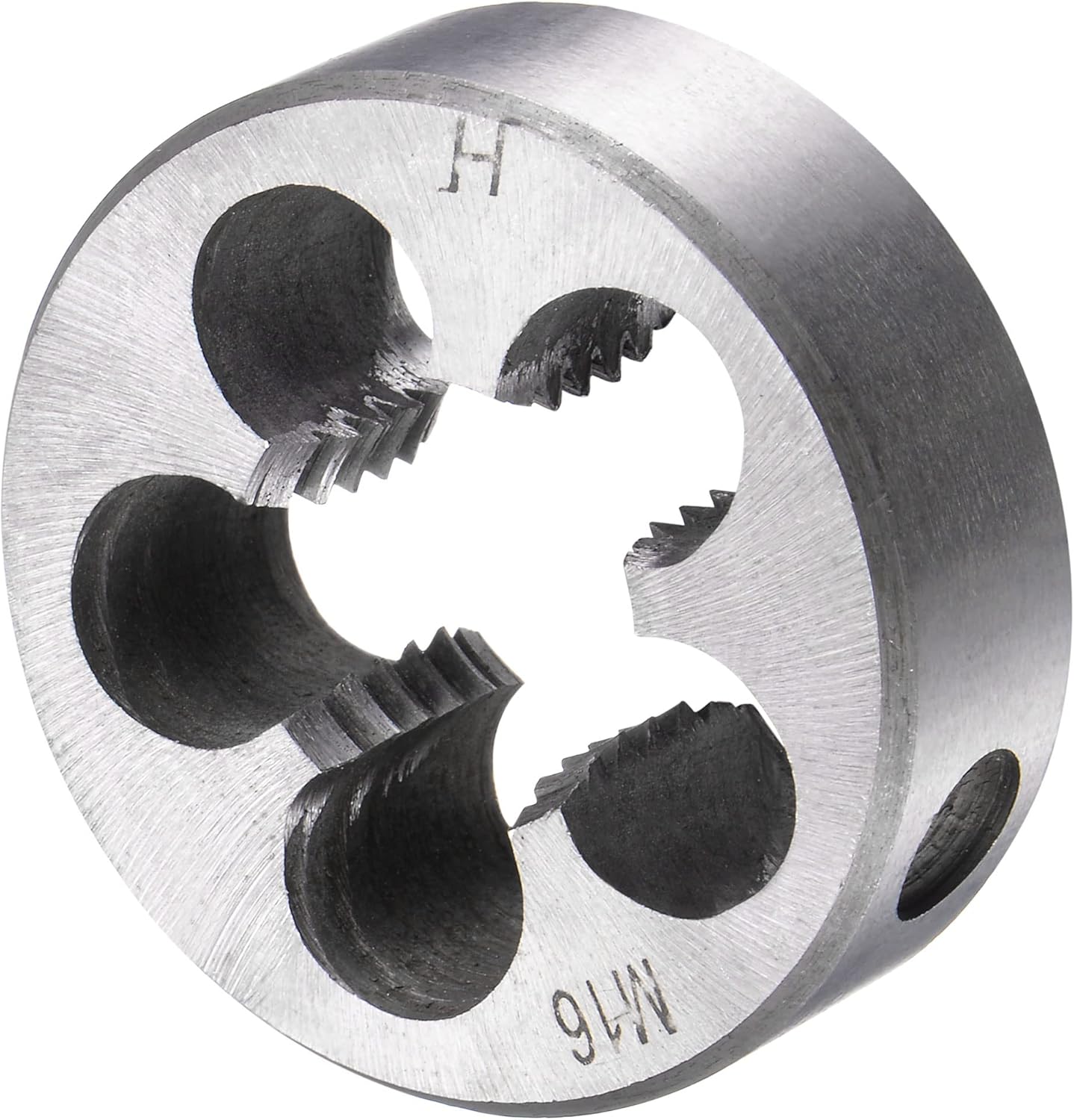 uxcell Tap and Die Set Metric M16 x 2, HSS (High Speed Steel) Titanium Plated Machine Straight Flute Thread Screw Tap, Alloy Steel Round Threading Die