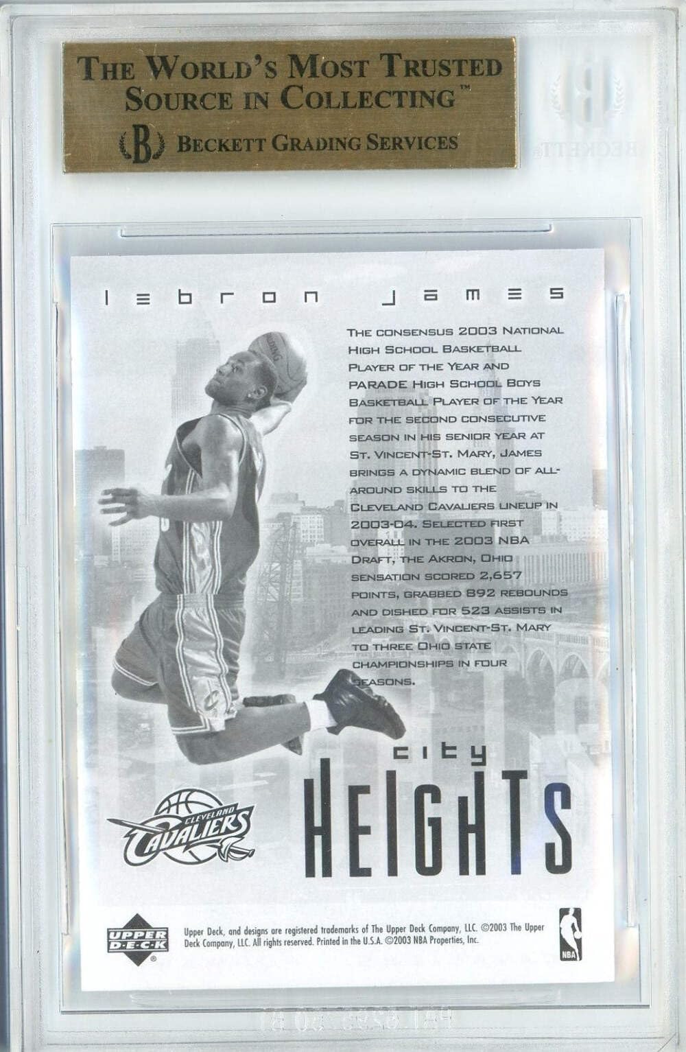 Amazon.com: Graded 2003 Upper Deck LeBron James #NNO City Heights
