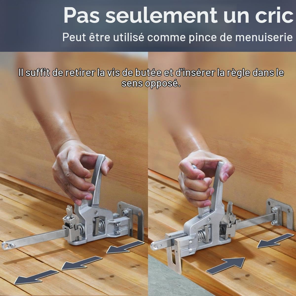 Lot de 2 vérins à bras entièrement en métal pour économiser la main-d'œuvre, dispositif de levage multifonction de réglage de la hauteur, mod descente à deux vitesses, cric d'armoire, cric pour