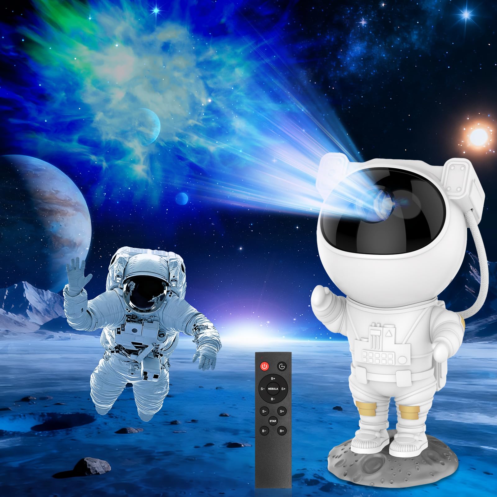Proiettore Stelle Astronauta Lampada Notturna Bambini con 8 Modalità N