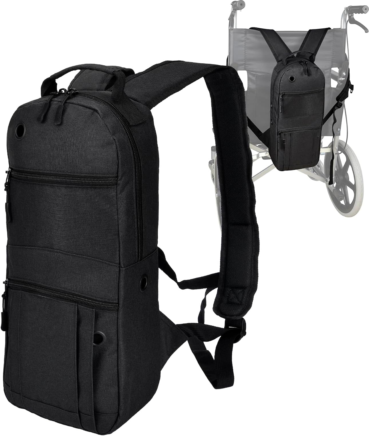 Oxygen Tank Backpack O2 Cylinder Carrying Holder Bag Fit Size M4/A, M6/B, M9/C, M2, ML6 -Black (not for The D Oxygen Tank)