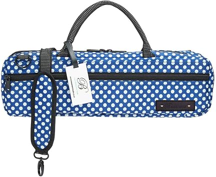 Beaumont Flute Case Cover Carry Bag for C-Tube Color & Design Blue Polka Dots
