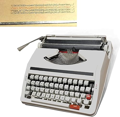 Miniatura 6 de Máquina de escribir manual con estuche, máquina portátil a la antigua, colección retro literaria, regalo, escritura a mano, botones flexibles