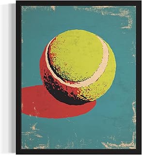 Tennis Ball Pop Art Print Poster, Vintage Retro Wall Art Decor Paintings Classic Artwork for Bedroom Living Room Decorations. Gallery 14C (Tennis Ball, 8 x 10 inches, Unframed)