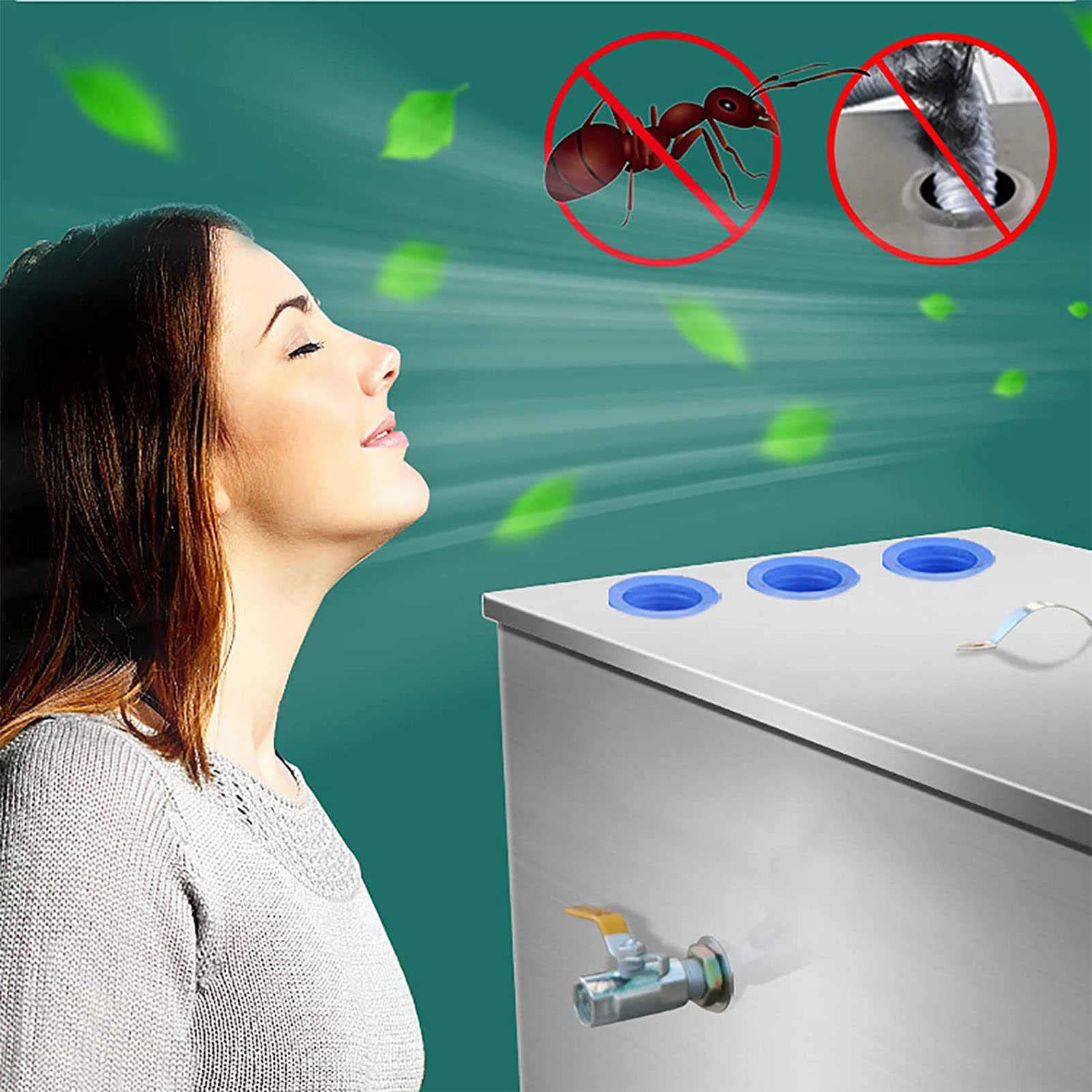 Separatore di Grasso Commerciale, separatore di Acqua e Olio esausto sotto Il lavandino, Trappola Grassi in Acciaio Inox, Ideale per Il Trattamento delle acque reflue.