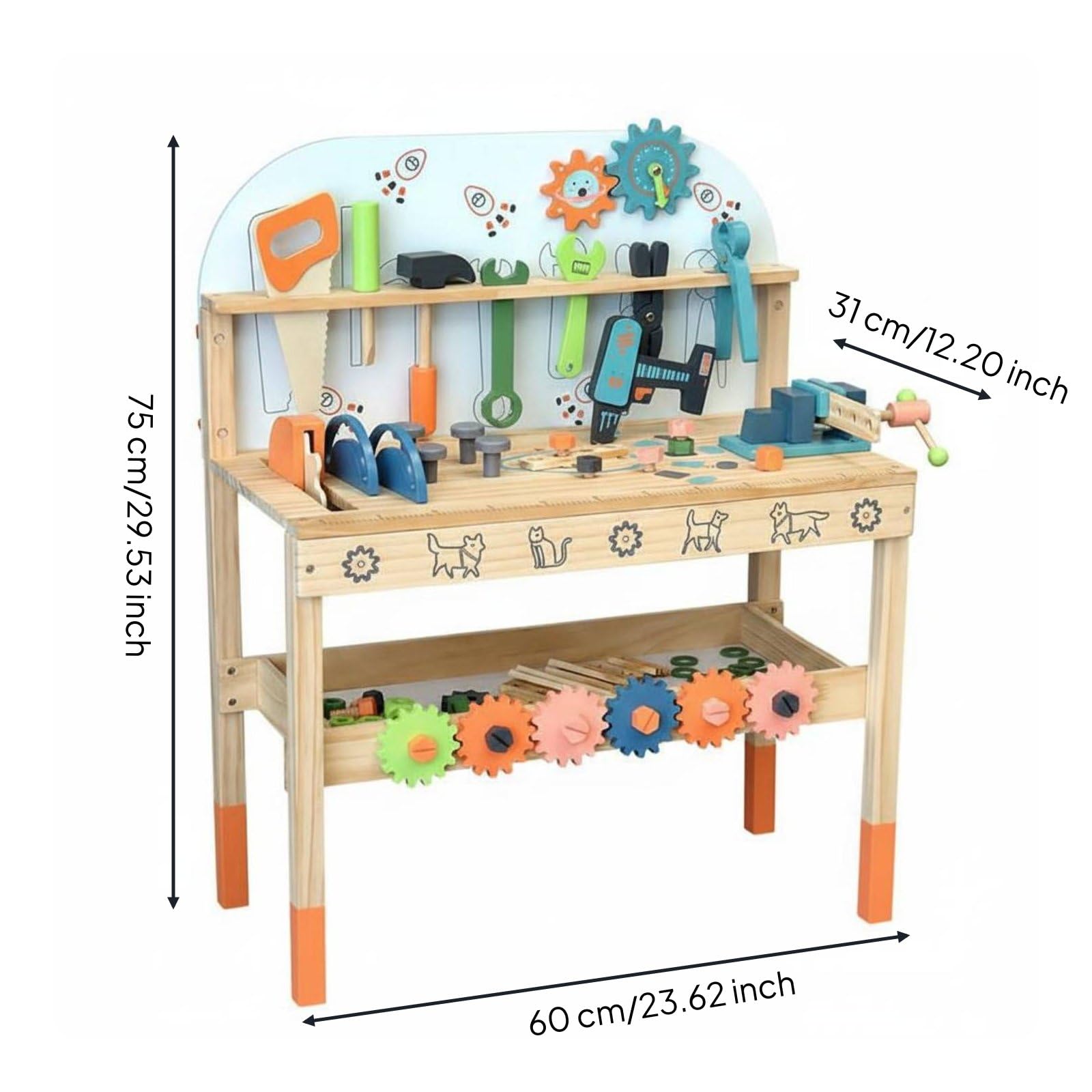 Set Juguete Reparación para Niños con Banco Trabajo Taladro y Llave para Juegos rol para sarrollo Habilidas Motrices en Casa, Multicolor