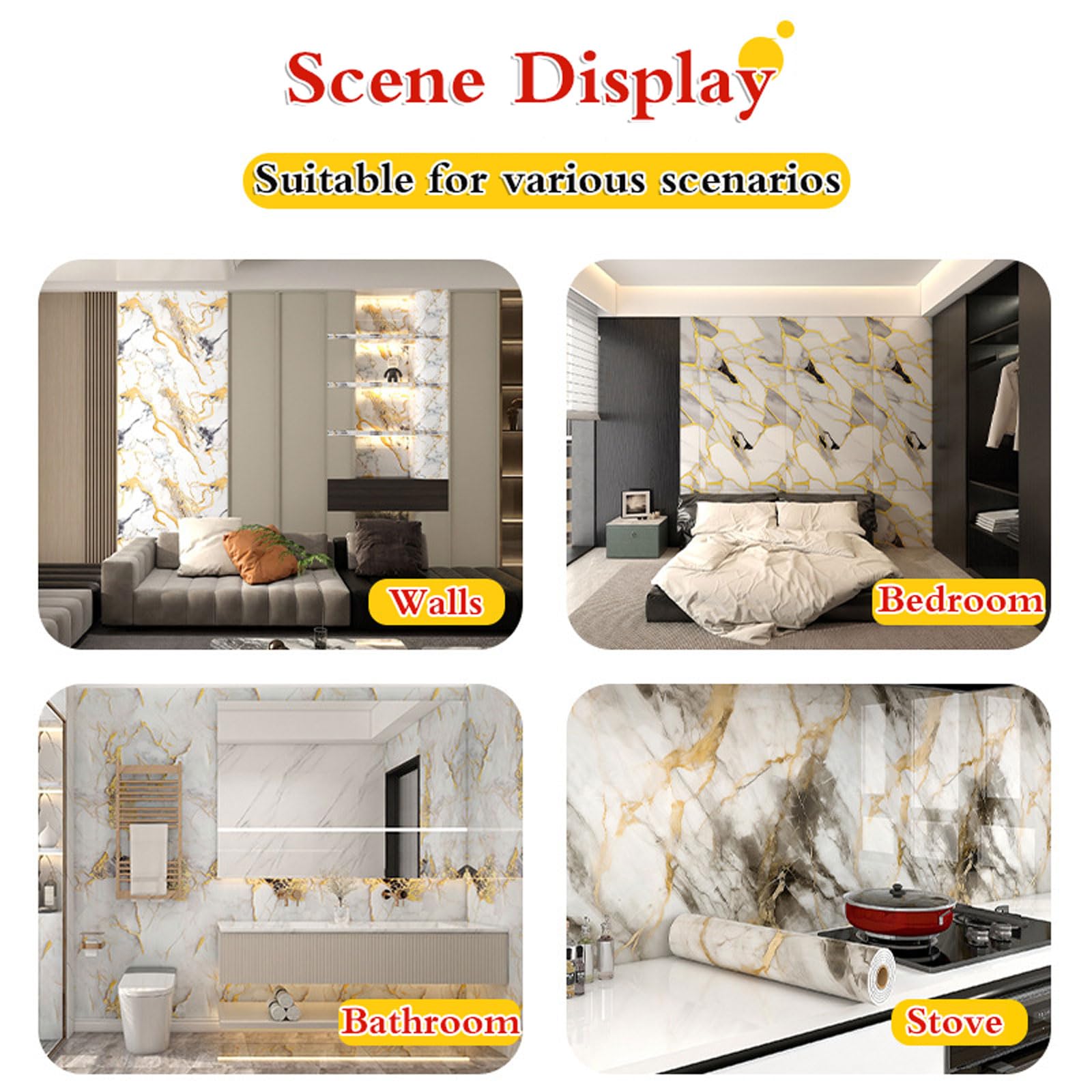 Azulejos de mármol Impermeables,Papel Tapiz Autoadhesivo de mármol Impermeable,Paneles de Pared autoadhesivos de PVC,Carta da Parati per soffitto,Azulejos del Techo,para Techos y Parede