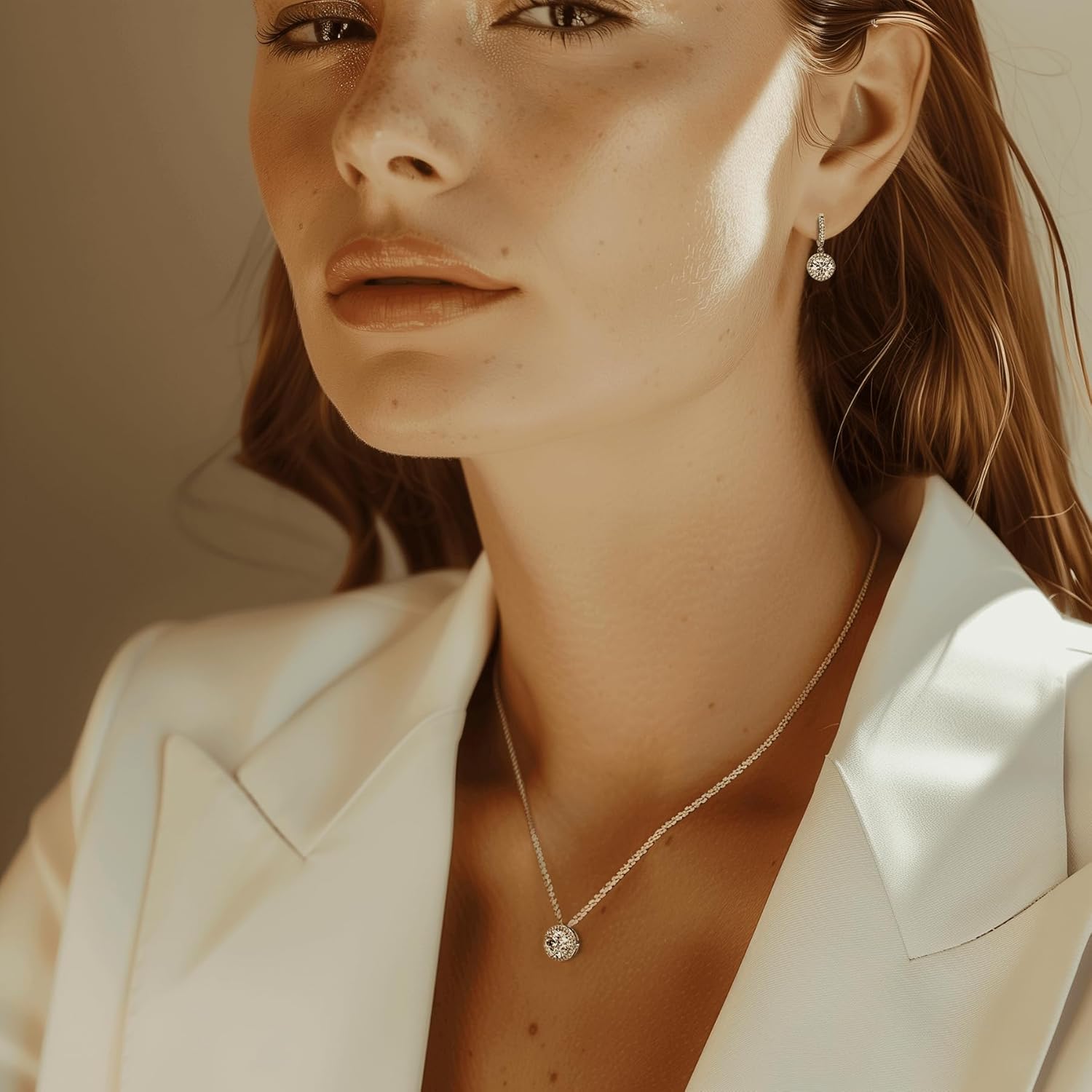 Moissanite Necklace for Women S925 Sterling Silver Jewelry Solitaire Halo Pendant Lab Created Gem for Her Gift for Mothers Day Wedding Anniversary Birthday - to My Wife Daughter Mom Grandma Girlfriend - Image 2