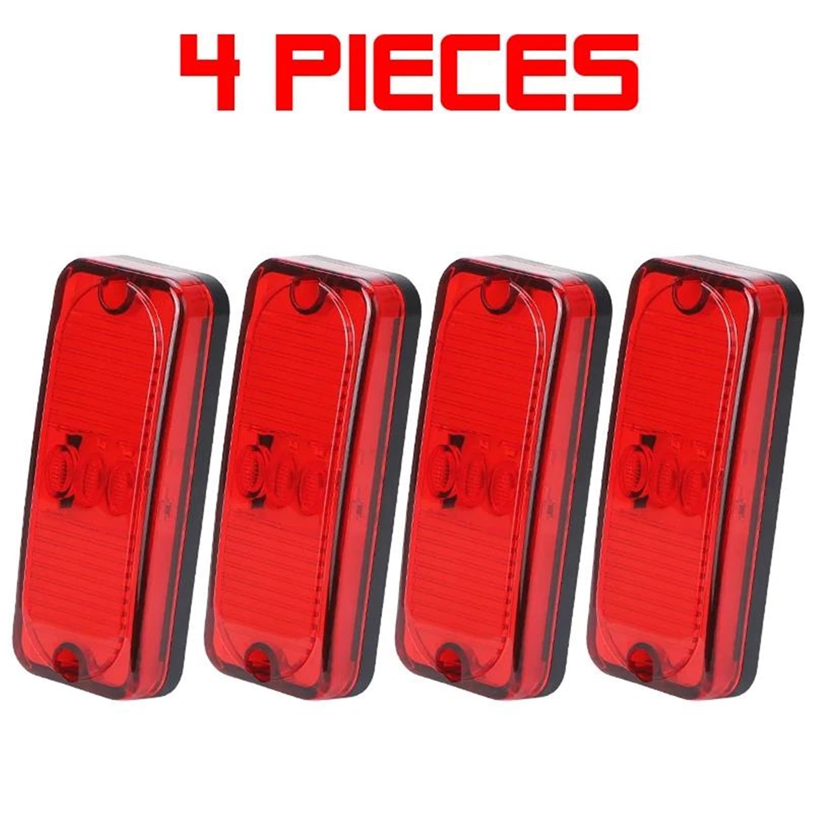 Freccia Auto Luce Di Segnalazione Laterale A LED Rossa/gialla Per Rimorchio, Autocarro, Roulotte, Autobus, Camion, 12 V-24 V Indicatore Laterale(4pcs Red)