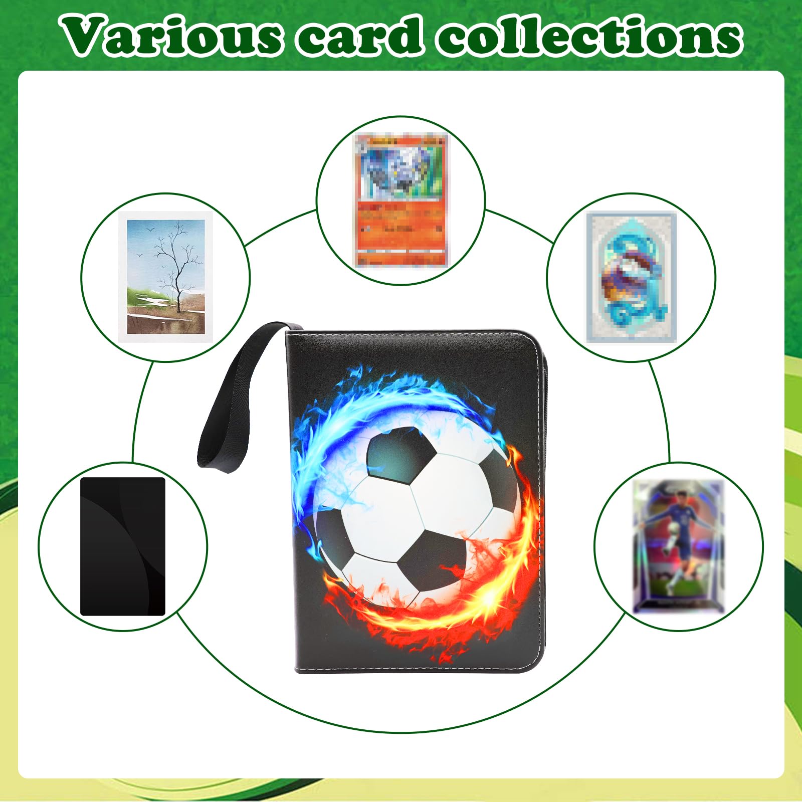 Album raccoglitore per carte da calcio, 50 pagine, 400 carte da calcio, per bambini, adulti, matchattax, carte da collezione, album da calcio, scrapbooking