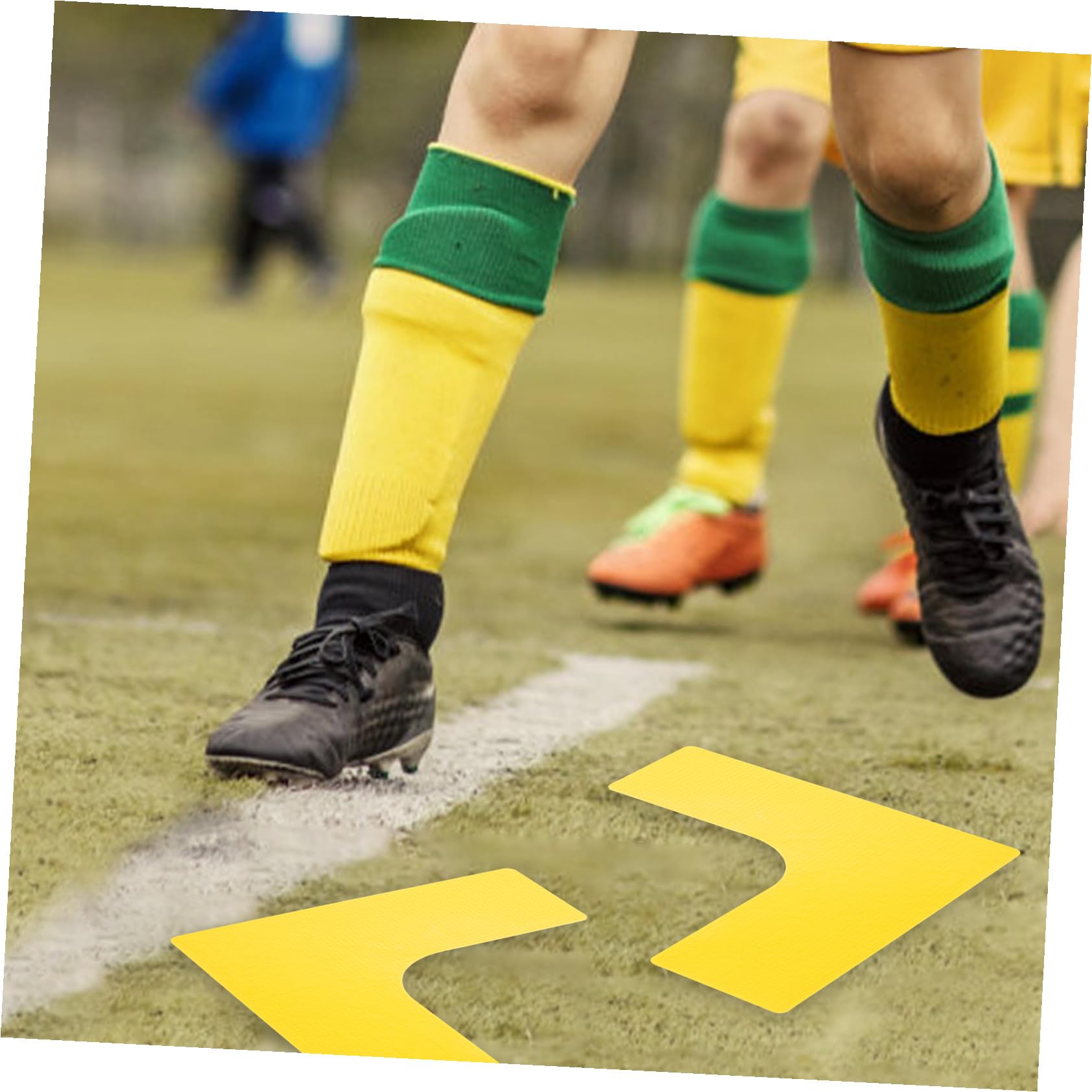 Marcatori per Pavimenti Sportivi 4 Pezzi Gialli in Pp Segnalazione Chiara e Angolo Retto per Strutture Sportive e Allenamento Calcio