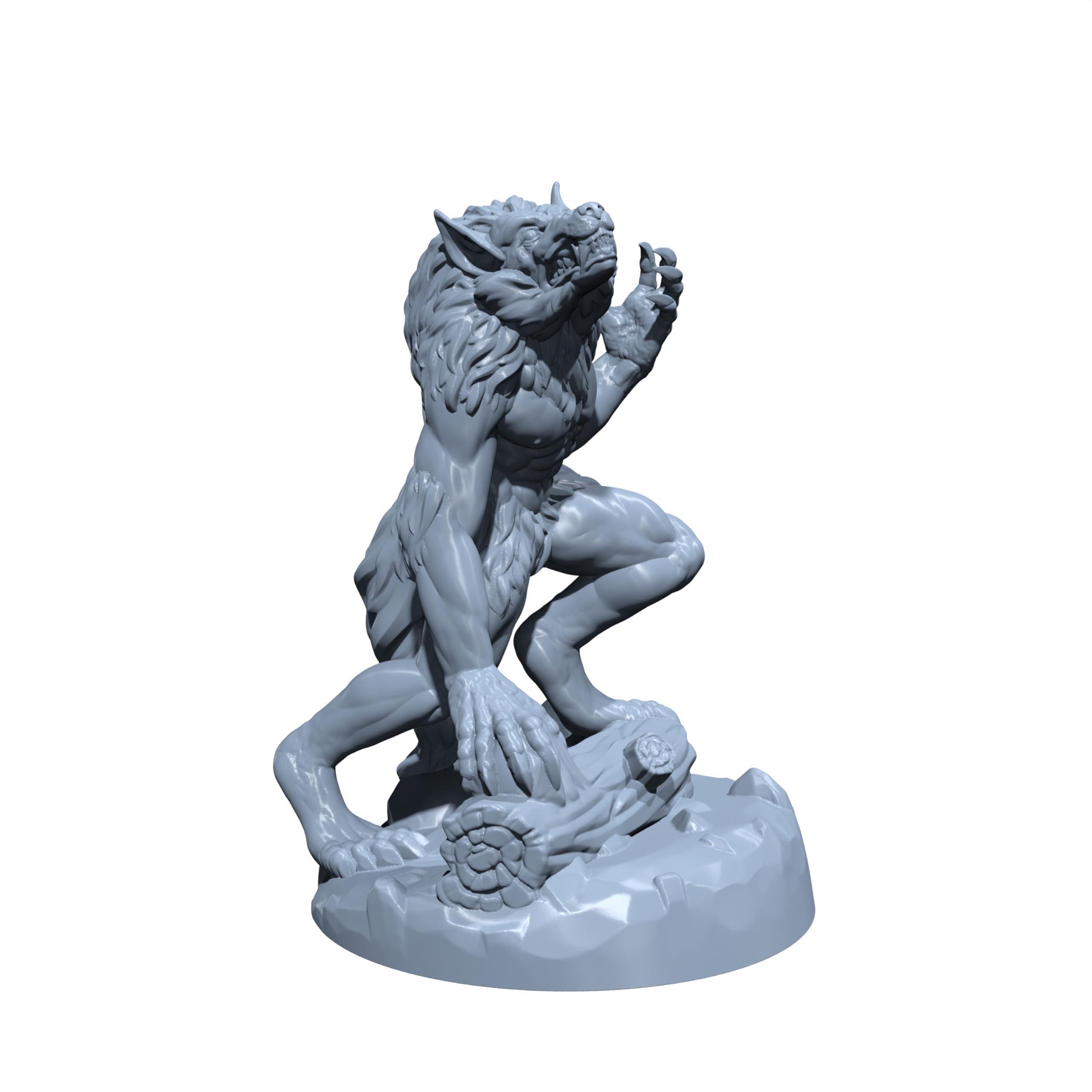 Silverfang, The Terror of The Full Moon | Werewolf Miniature for Tabletop Games Like D&D and War Gaming Medium (Normal Size), Gray, 02W010-01