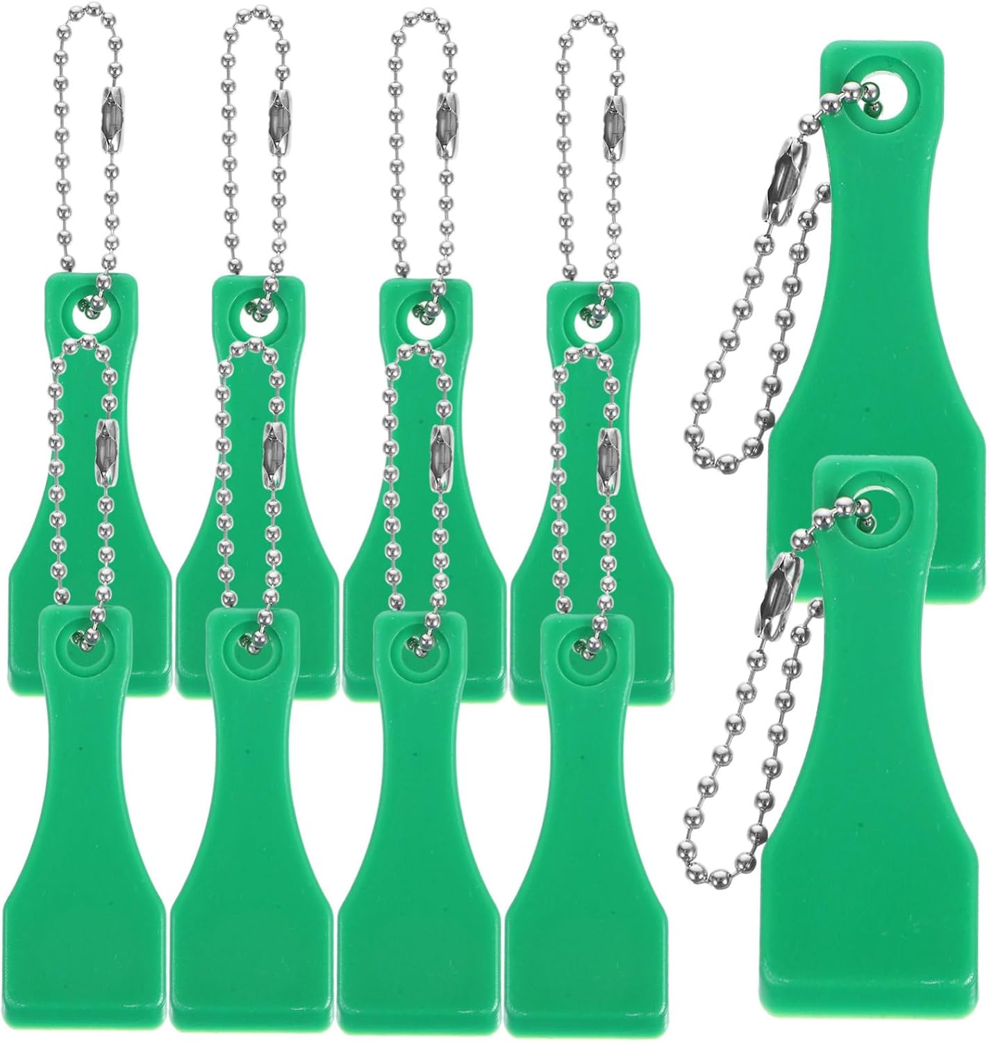 DOITOOL 10-Piece Plastic Lottery Scratcher Tool Set Teardrop Shape Keyring Scraper for Ticket Removal for Ticket Scratching and Label Removing