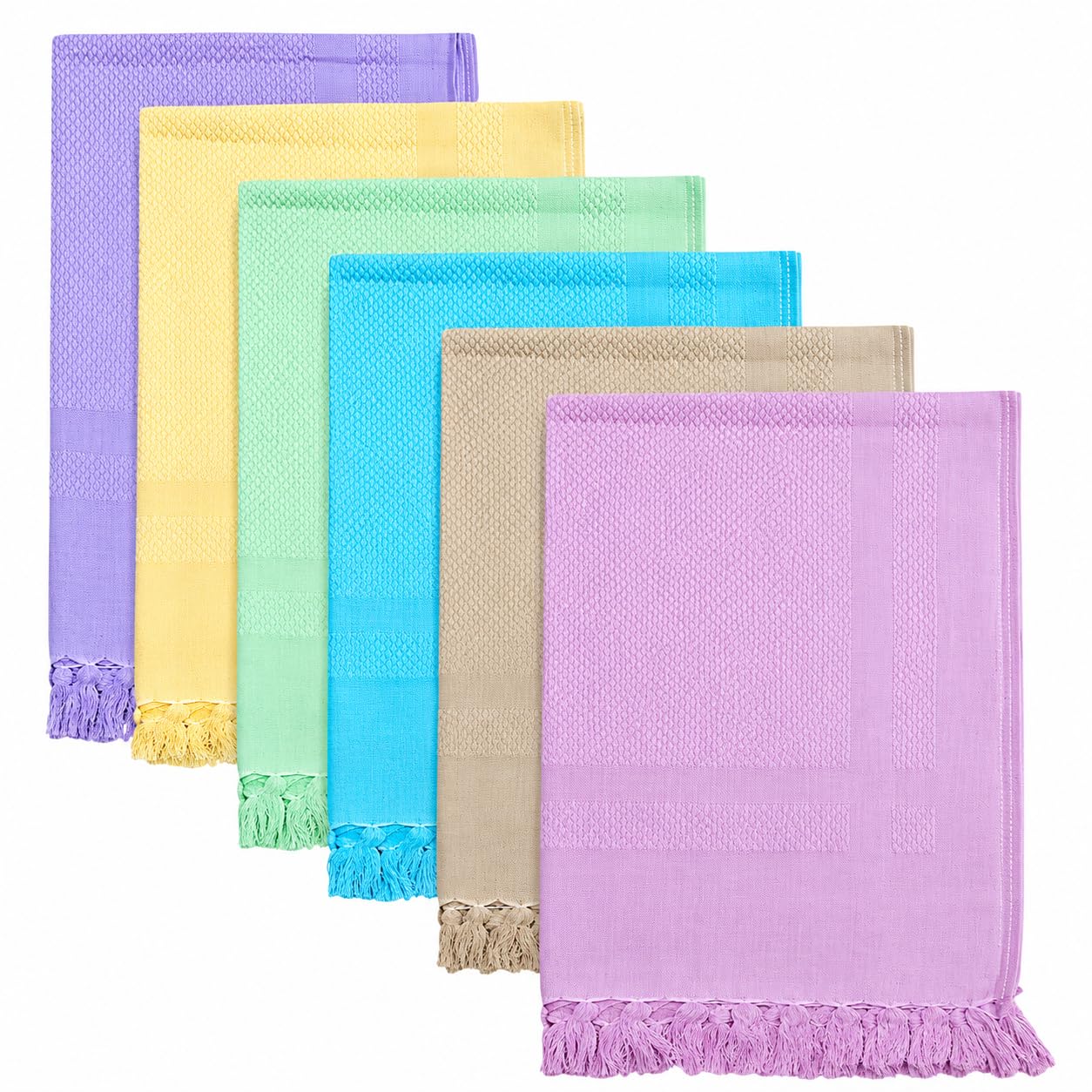 100% Pure Cotton | Hand, Face, Lunch Towels | Thin, Ultra Soft & Quick Absorbent 38x60 cm Size - Multi Purpose Use Napkins, Multicolor-image-40
