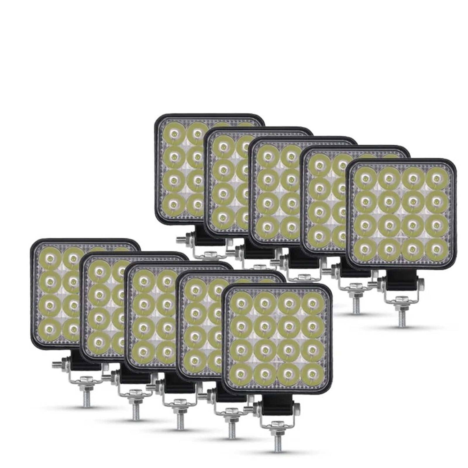 Faro Proiettore 48W LED Per Auto Barra Fari Bar Faro Da Lavoro MINI 16SMD Quadrato Rotondo Luce 12V Automatica Per Jeep Truck 4X4 SUV ATV Fari Delle Auto(10pc 48W squared)