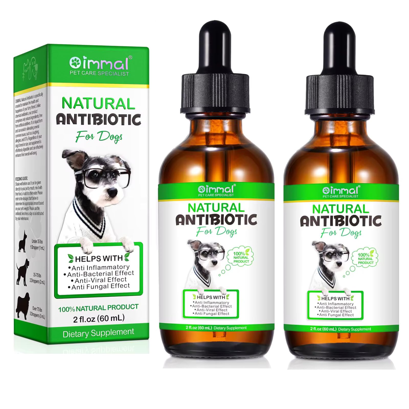 2 Pack Natural Antibiotics for Dogs - Pet Antibiotic - Dog Healing Aid and Skin Repair for Wounds, Sores, and Abrasions, Provides Itch Relief for