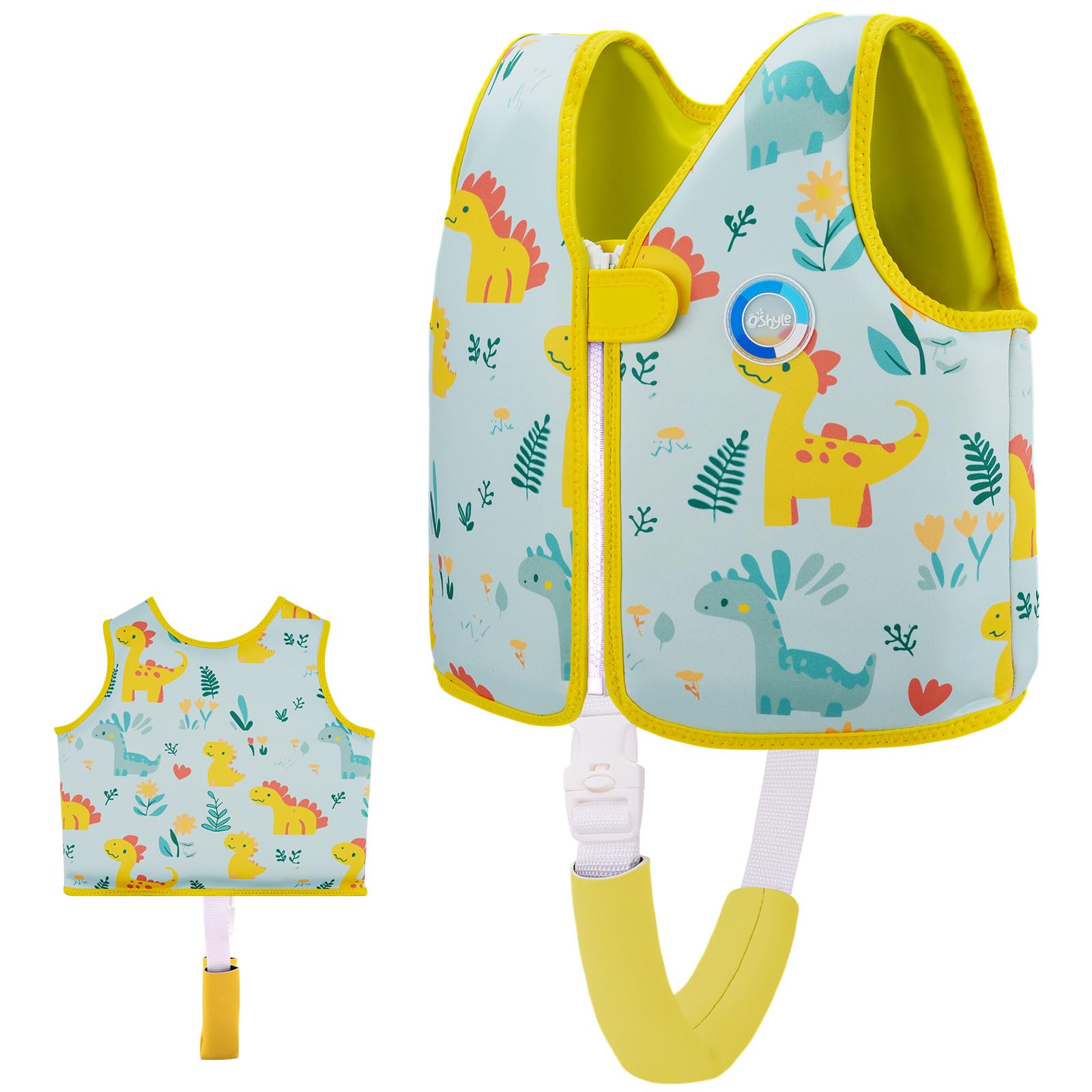 OSHYLE Kids Swim Vest with Crotch Strap - Neoprene Swim Trainer Vest for Toddlers 1-9 Years, Boys & Girls Swim Trainer with Adjustable Straps