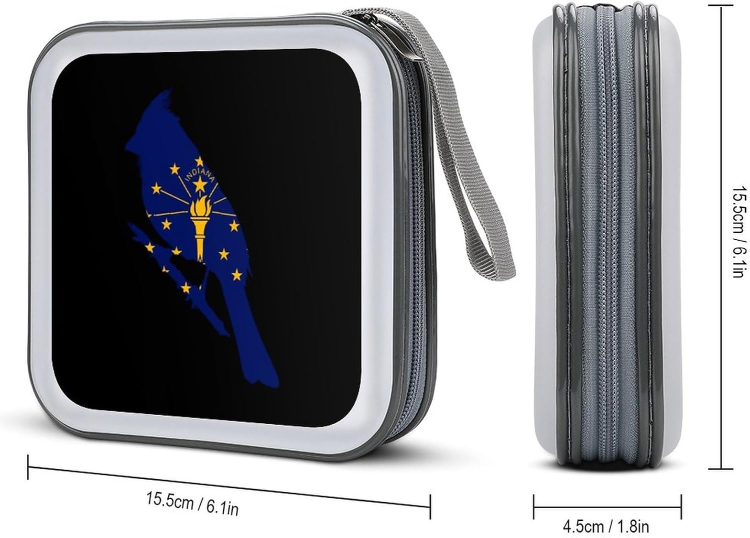 Indiana Flag Cardinalis CD Case Wallet Portable DVD Holder Organizer Box image 2