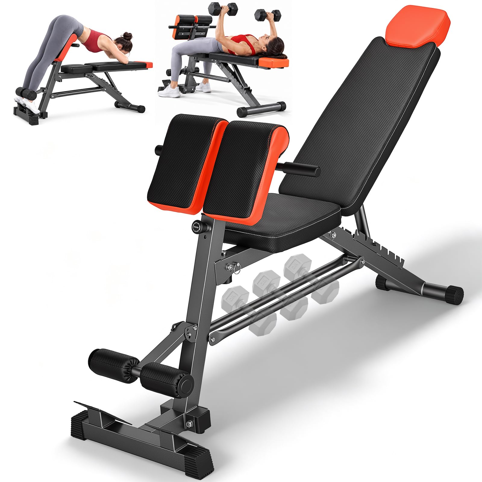 Banco de entrenamiento 8 en 1, banco romano ajustable para rizos e
