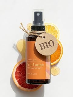 BOHORIA® Raumspray BIO Orange & Zitrone ätherisch BIO-Raumspray - Naturreiner Duft mit ätherischem BIO-Orangenöl & Zitronenöl - Kissenspray für Schlaf, Entspannung & Wohlbefinden (100 ml, Gute Laune)