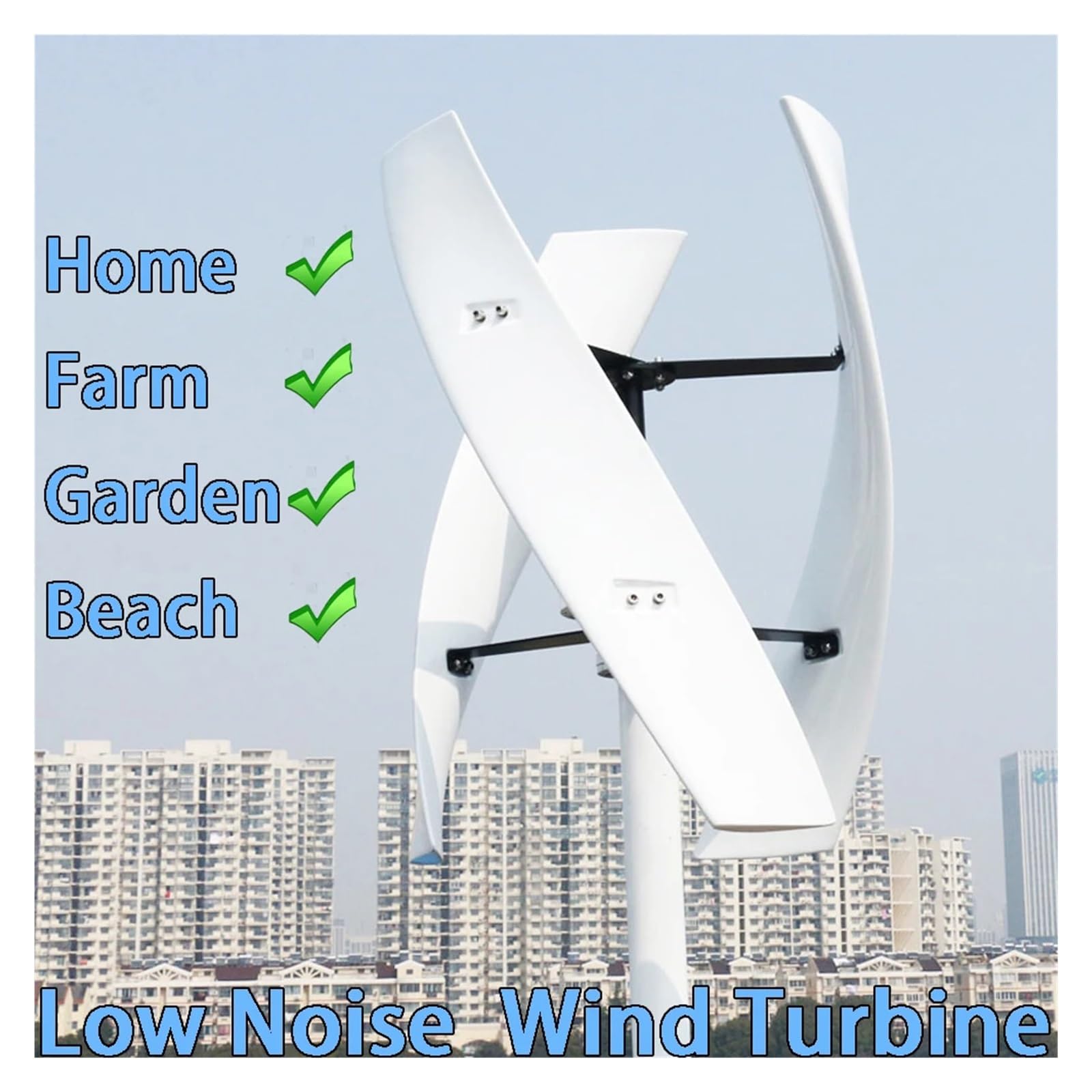 Windturbinengenerator, 10KW Home Low Noise Vertical Wind Turbine nerators 10000W 12V 24V 48V Farm Small Upright Windmill Windkraftgenerator(White-Acc,24V_10KW)