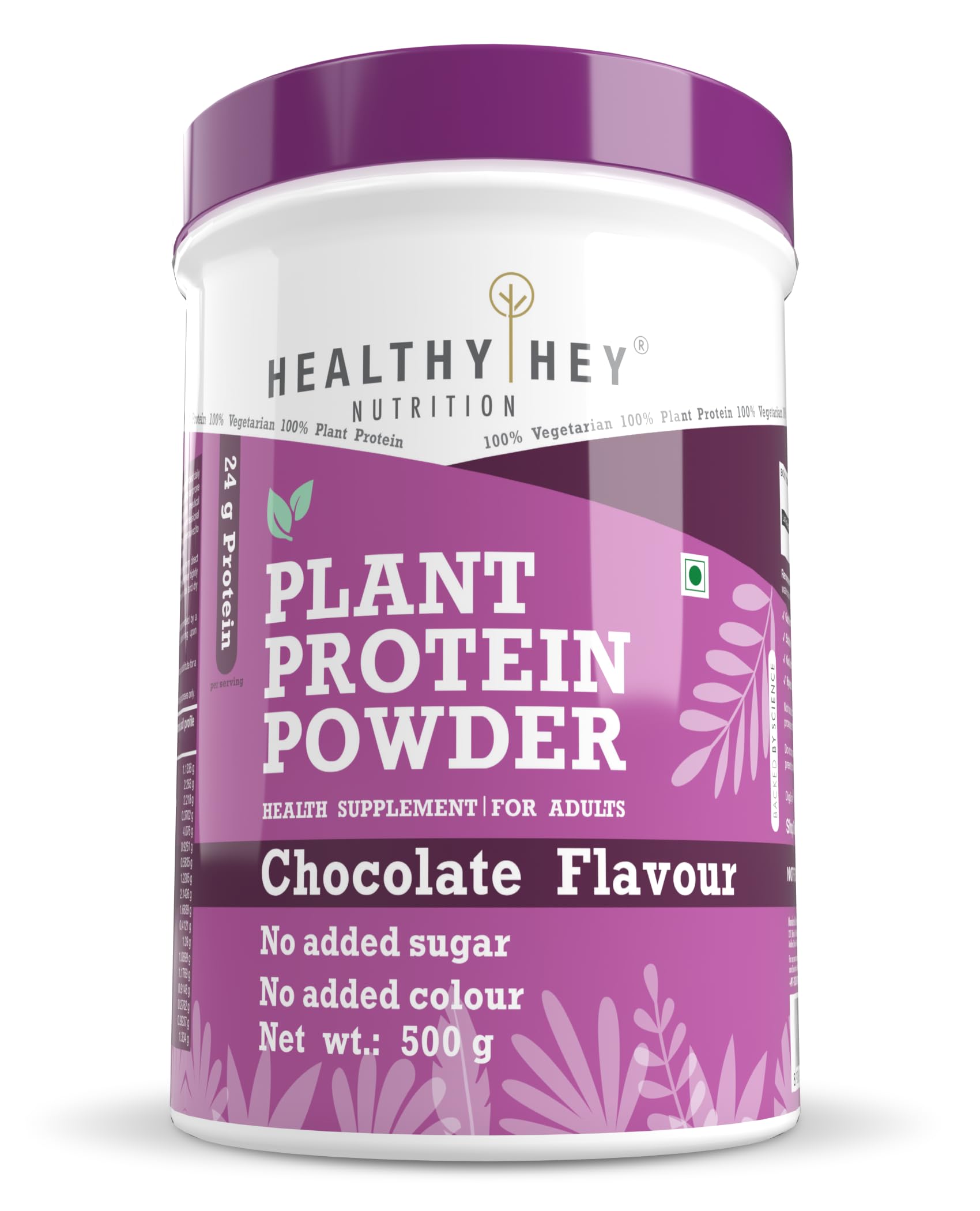 HealthyHey Nutrition Plant Protein Powder, Protein, Low Net Carbs, Non Dairy, Gluten Free, Lactose Free, No Sugar Added, Soy Free, Non-GMO - 500gm (Chocolate) (B08ZSL4D67) Amazon Price History, Amazon Price Tracker