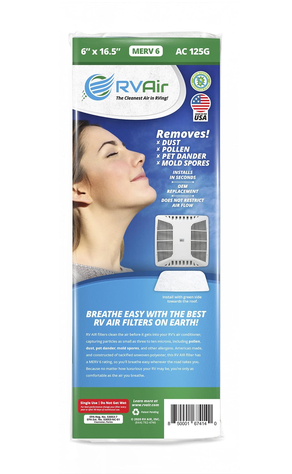 Buy RV Air RV AC Filter 4 Filters AC 125G Air Filters for RV Air