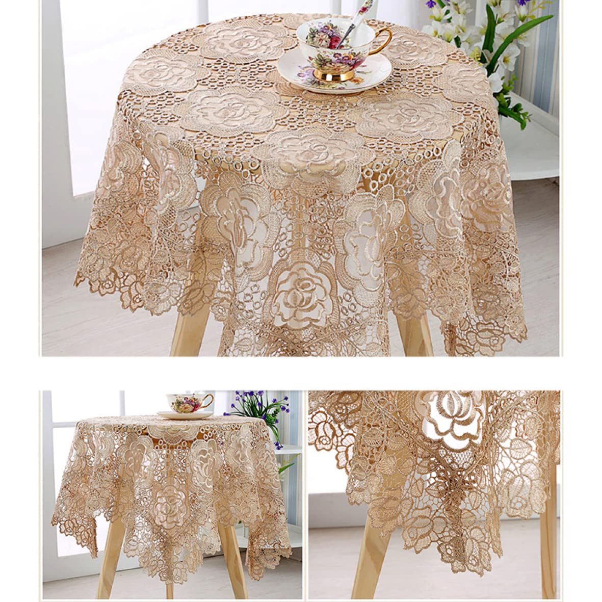 Amazon｜おしゃれなレース編み テーブルクロス アンティーク調