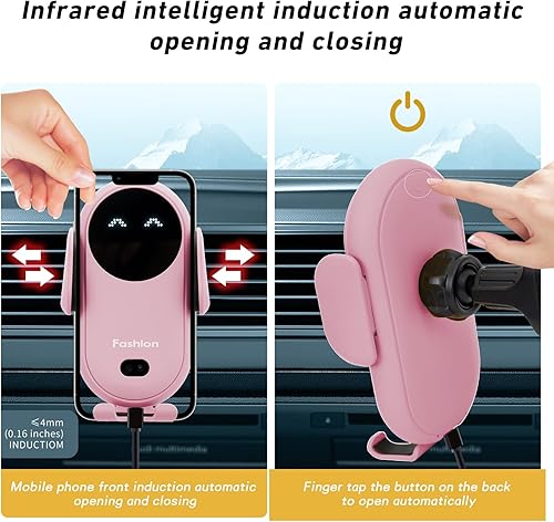 Miniatura 2 de Aendern Soporte inalámbrico para cargador de automóvil, cargador rápido Qi MAX 15W, cargador inalámbrico para automóvil, ventilación de aire,