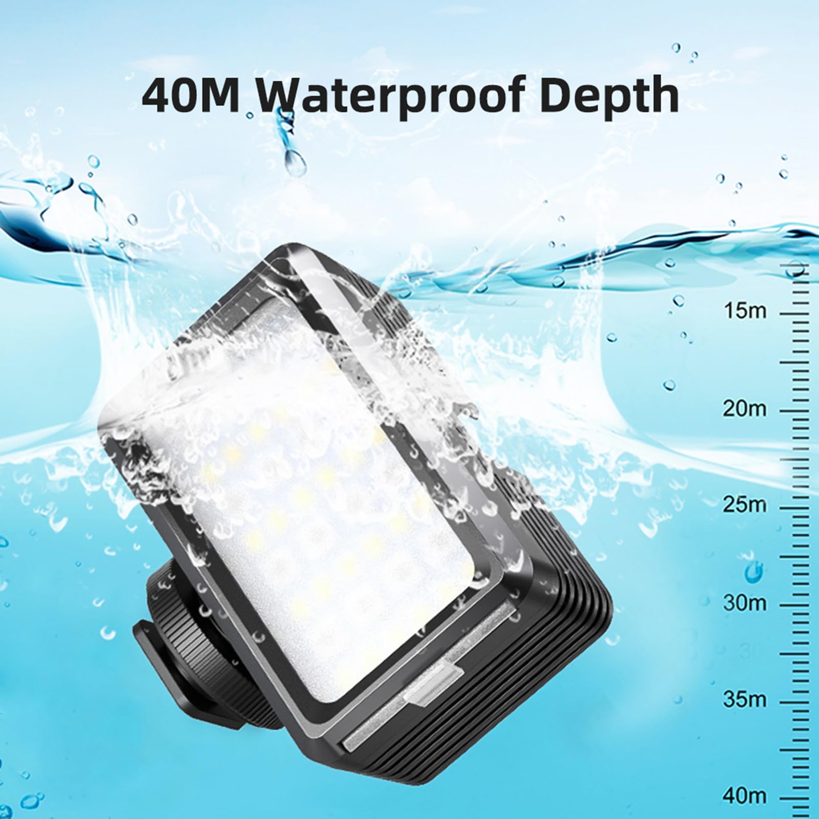 Luz de Buceo LED, Luz de Fotografía Portátil, para Aventuras Submarinas (2700K-9000K)
