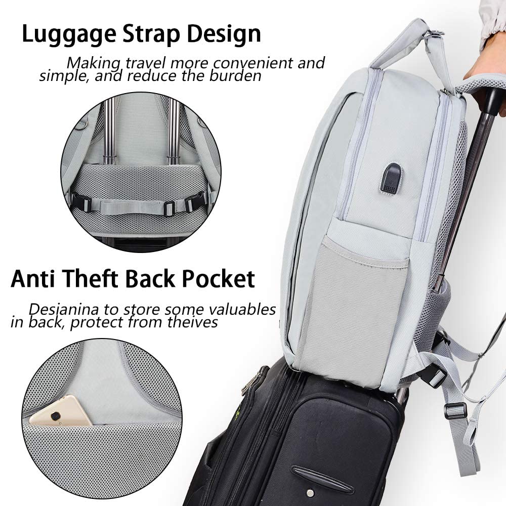 CADeN Sac à dos imperméable pour appareil photo et sac de voyage décontracté avec USB compatible avec ordinateur portable DSLR Canon, Nikon, Sony 15,6"