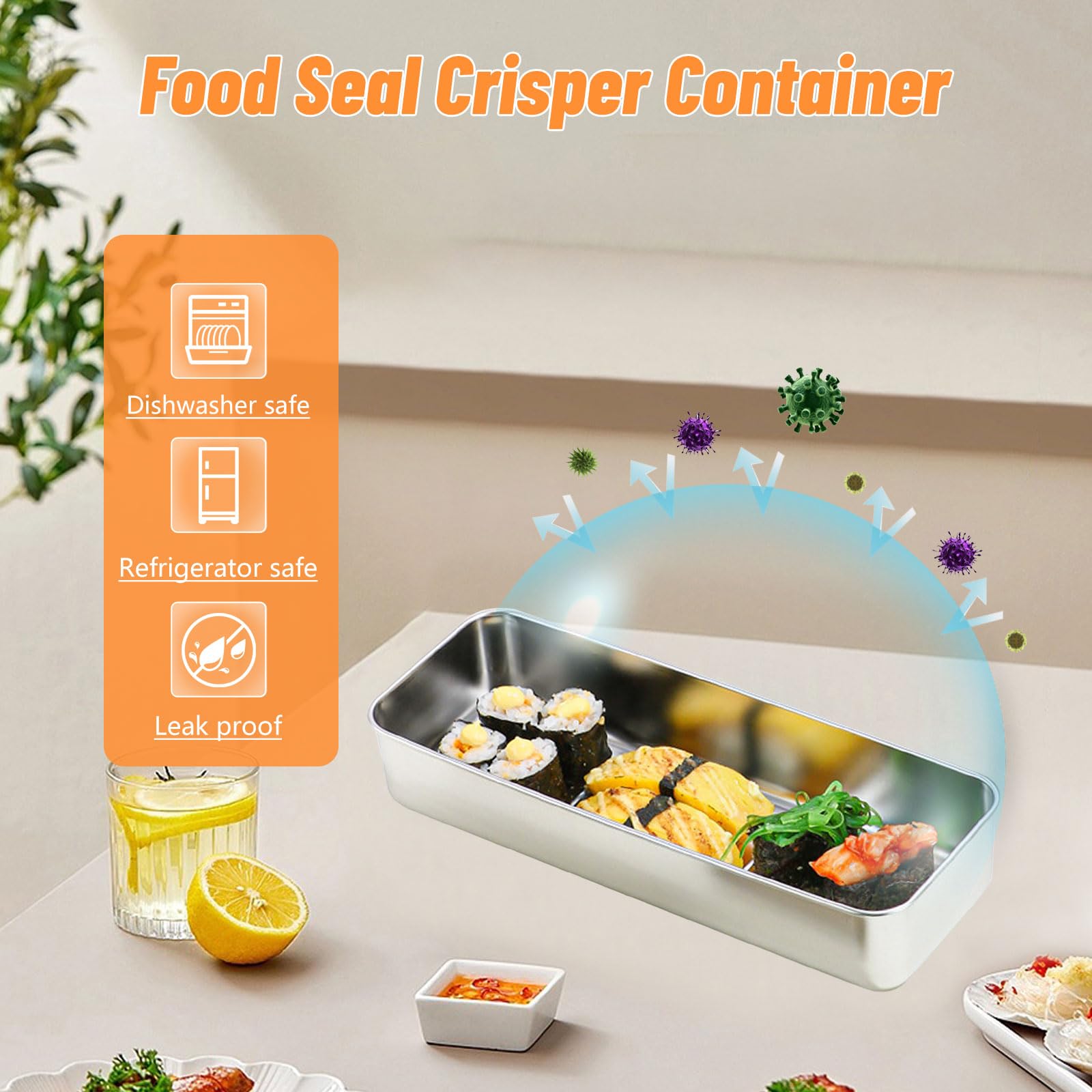 2 Recipientes De Tocino Para Refrigerador, Recipientes Herméticos De Acero Inoxidable 304 Para Almacenamiento De Carne De Delicatessen Con Tapa