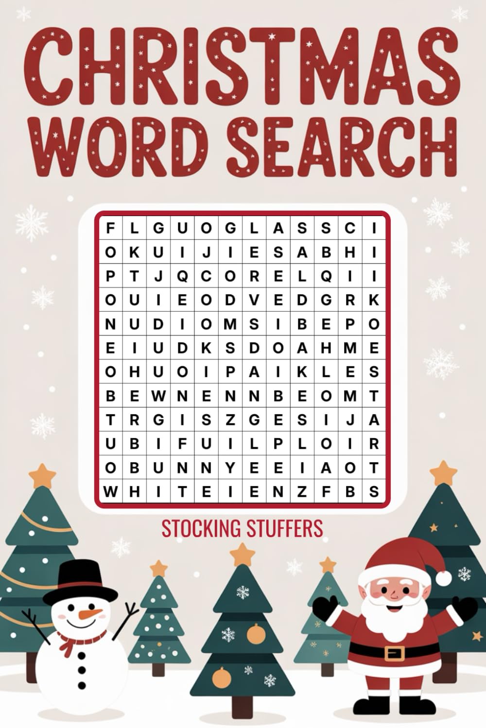 Stocking Stuffers: Word Search for Adults & Teens: A fun Christmas Activity Book with 1800 Find Puzzles