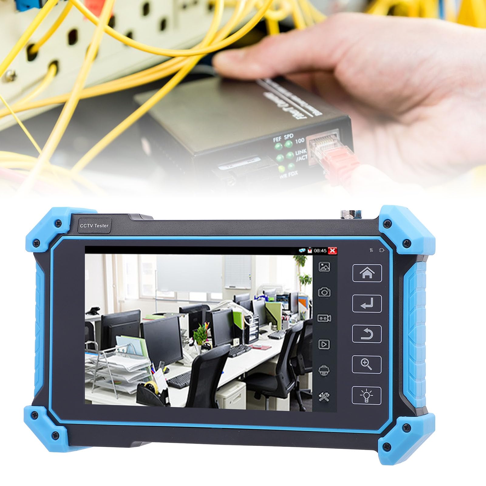 Marhynchus Tester CCTV Portatile 5 Pollici 4K H.265 IP CVBS CVI TVI AHD con Simulazione Rete Coassiale e Interfaccia VGA per Installazione CCTV