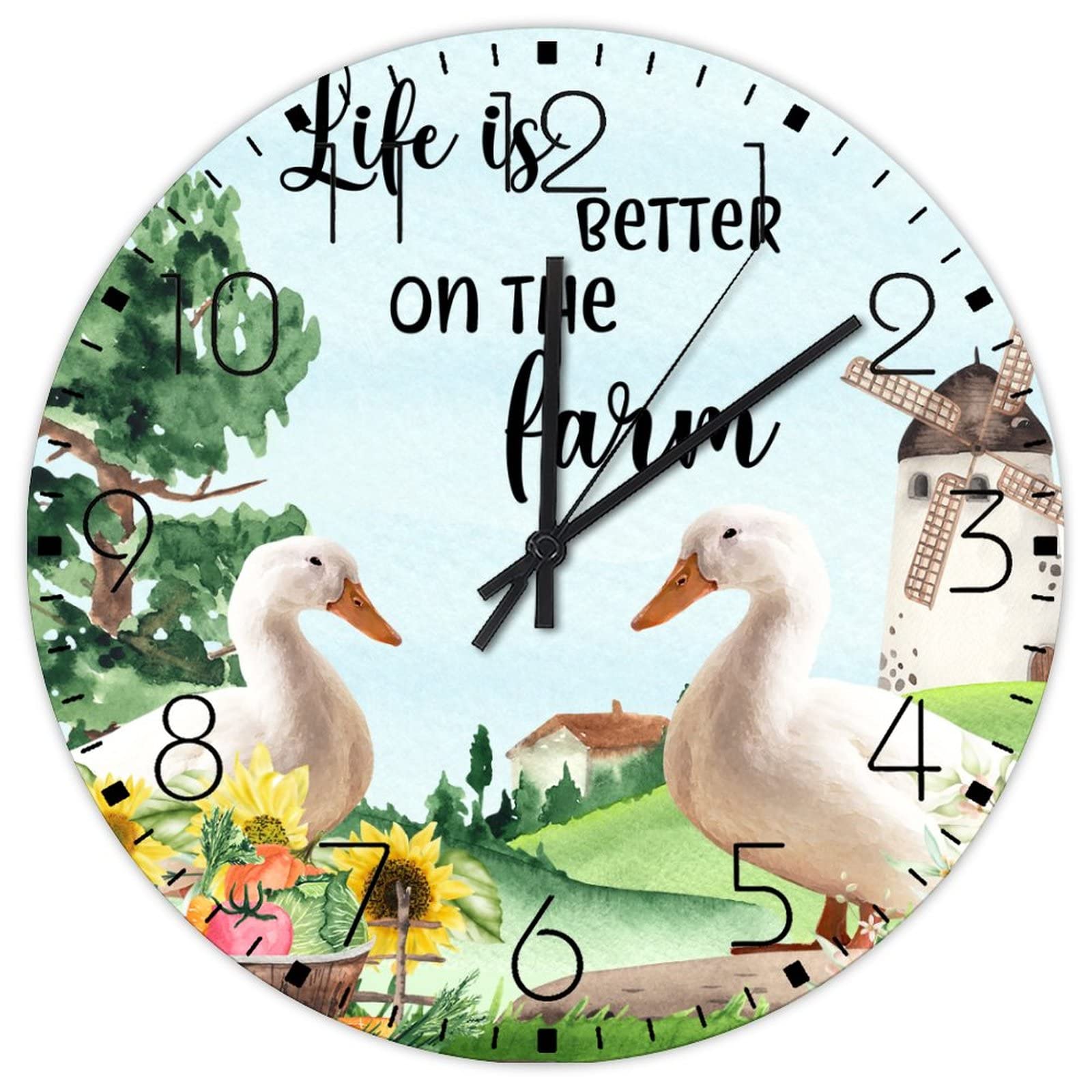 Horloge murale en bois Life Is Better on The Farm pour une ambiance chaleureuse à la maison