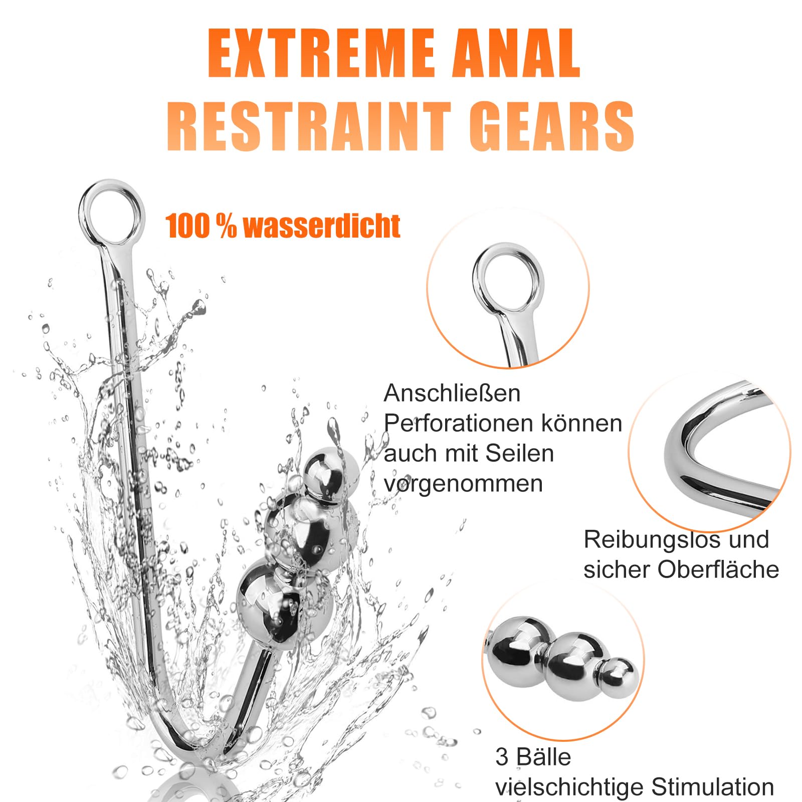 BDSM Sexo Bondage Esposas con Gancho Anal Buttplug Metálico Conjunto de Restricciones para Parejas Esclavo Perro Mujeres Cadena Hierro Juguete Sexual