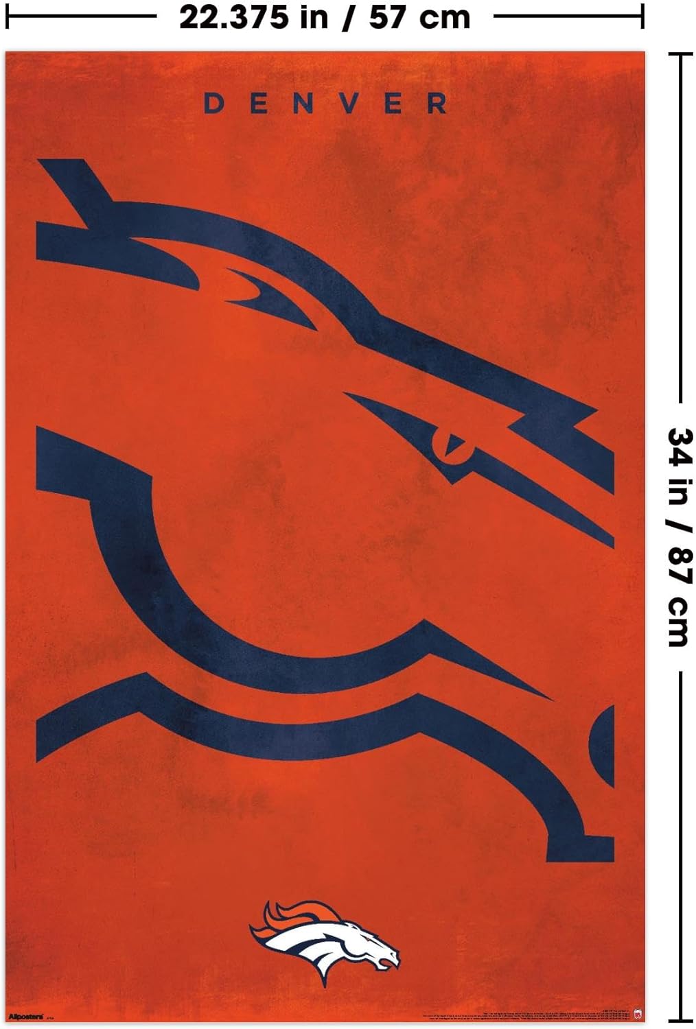 NFL Denver Broncos - Logo 25 Wall Poster, 34L" x 22.4W", Unframed Version - Image 3