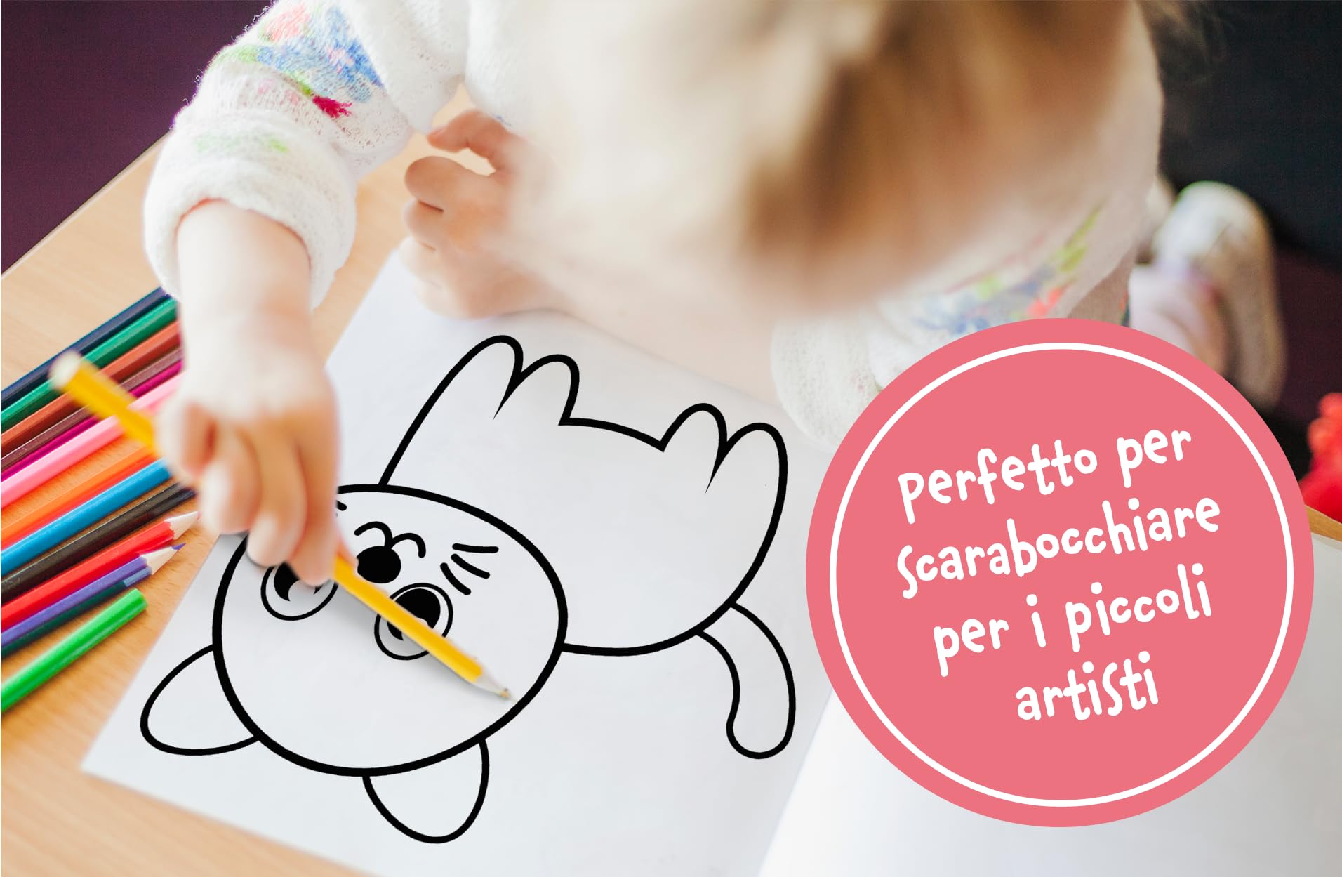 Il Mio Primo Libro da Colorare per Bambini da 1 Anno: Album da Disegno con 50 Immagini per Sviluppare la Motricità Fine e la Creatività