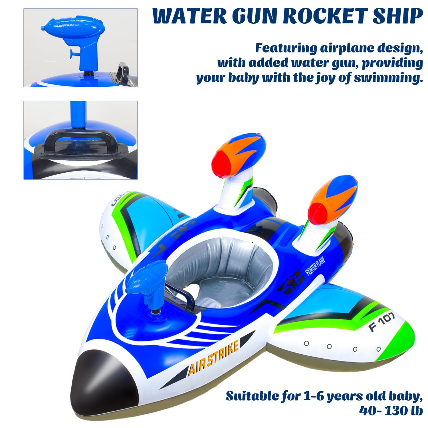 Plane Pool Toy Kids Pool Float Airplane Inflatable Airplane Pool Float For Kids - With ...