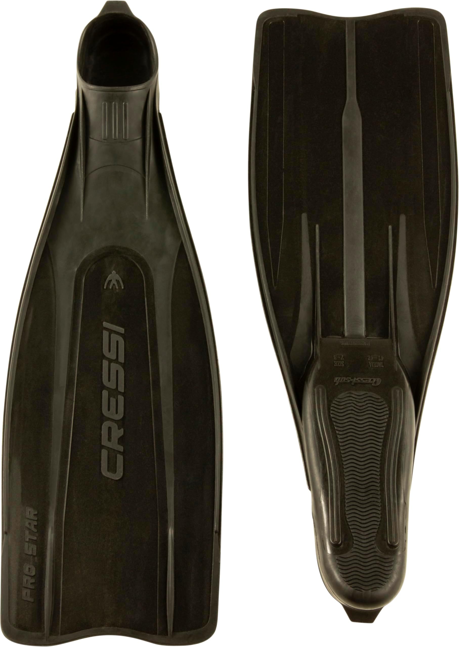 Adult Reactive Full Foot Pocket Scuba Diving Fins - Pro Star: Made in Italy