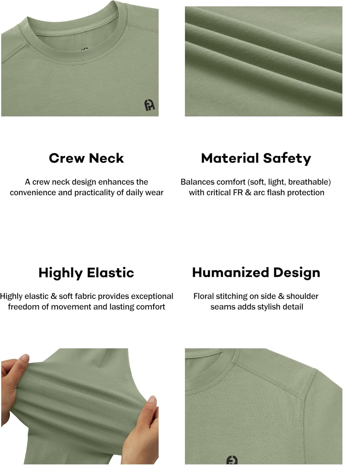 FR Shirts for Men 6oz Lightweight Stretch Work Shirt with Decorative Shoulder Stitch Design Flame Resistant Long Sleeve CAT2 - Image 2