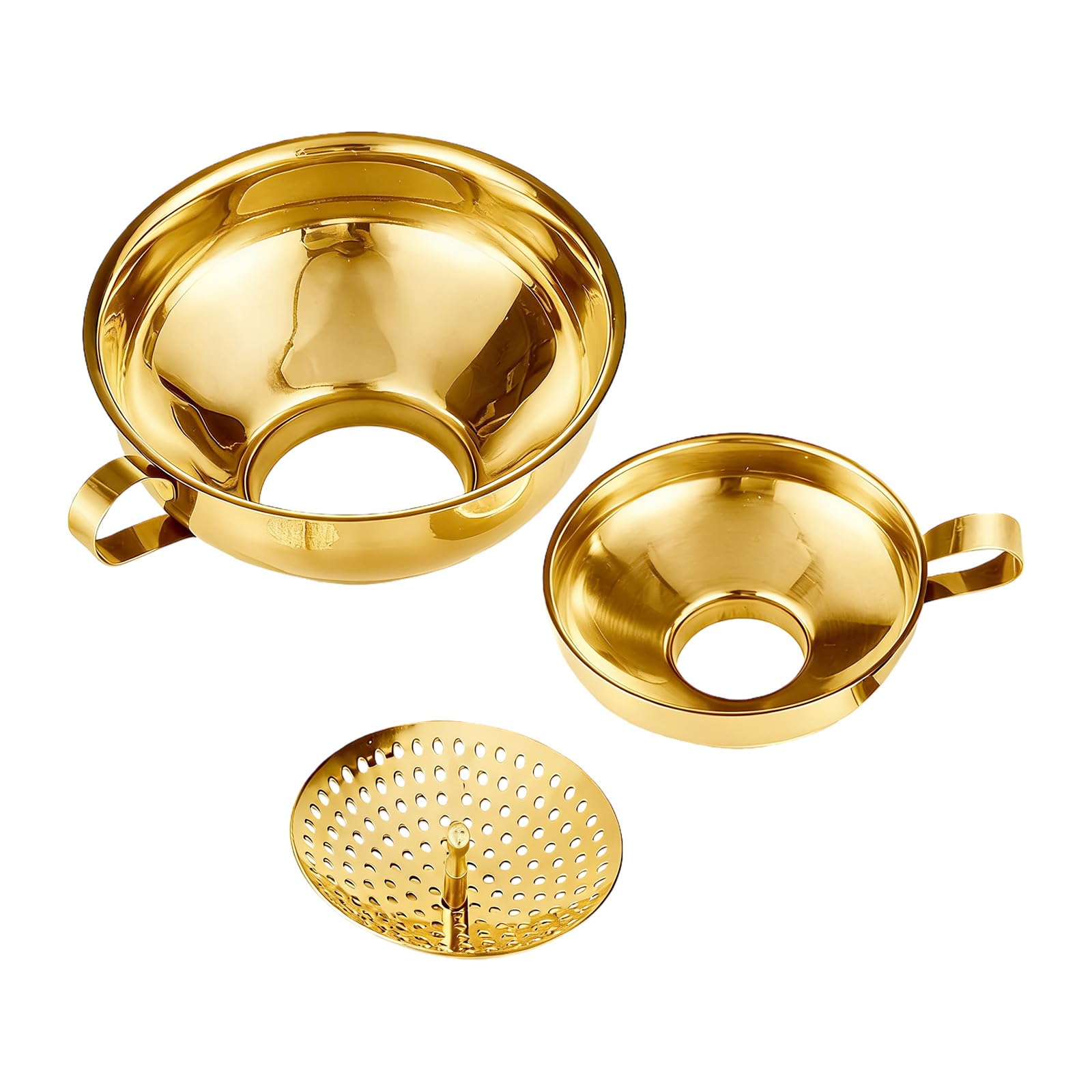 Buxuaaaa 3 Piece Set Multipurpose Wide Brims Nonrust Steel Funnel Suitable For Various Kitchen Tasks From Oils To Seasonings Wide Mouth Kitchen Funnel