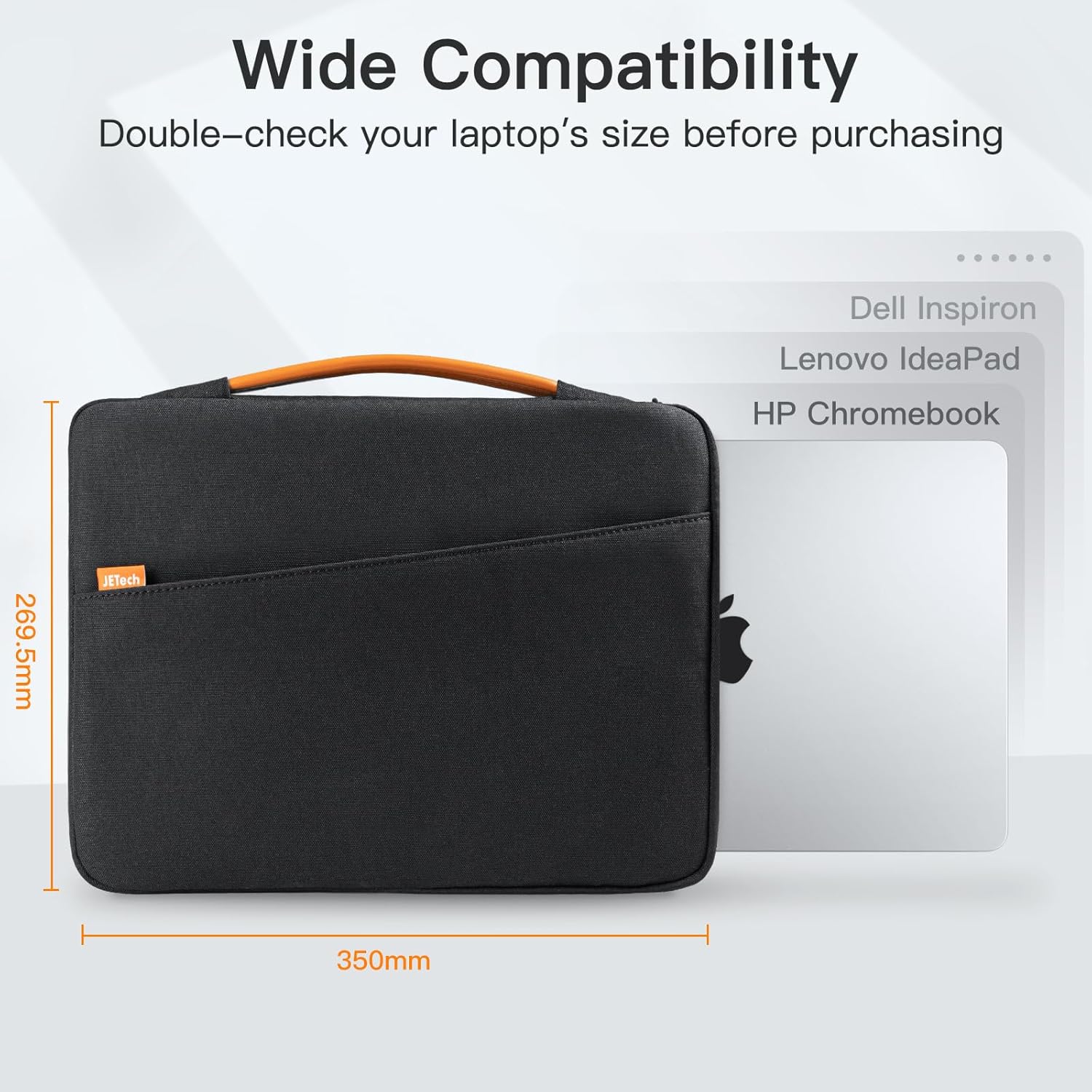 JETech Laptop Sleeve for MacBook Neo (A18 Pro), 14-Inch MacBook Pro (M1-M5, 2020-2026), Waterproof Bag Case with Portable Handle and Pocket, Compatible with 14 Inch Notebook (Black)