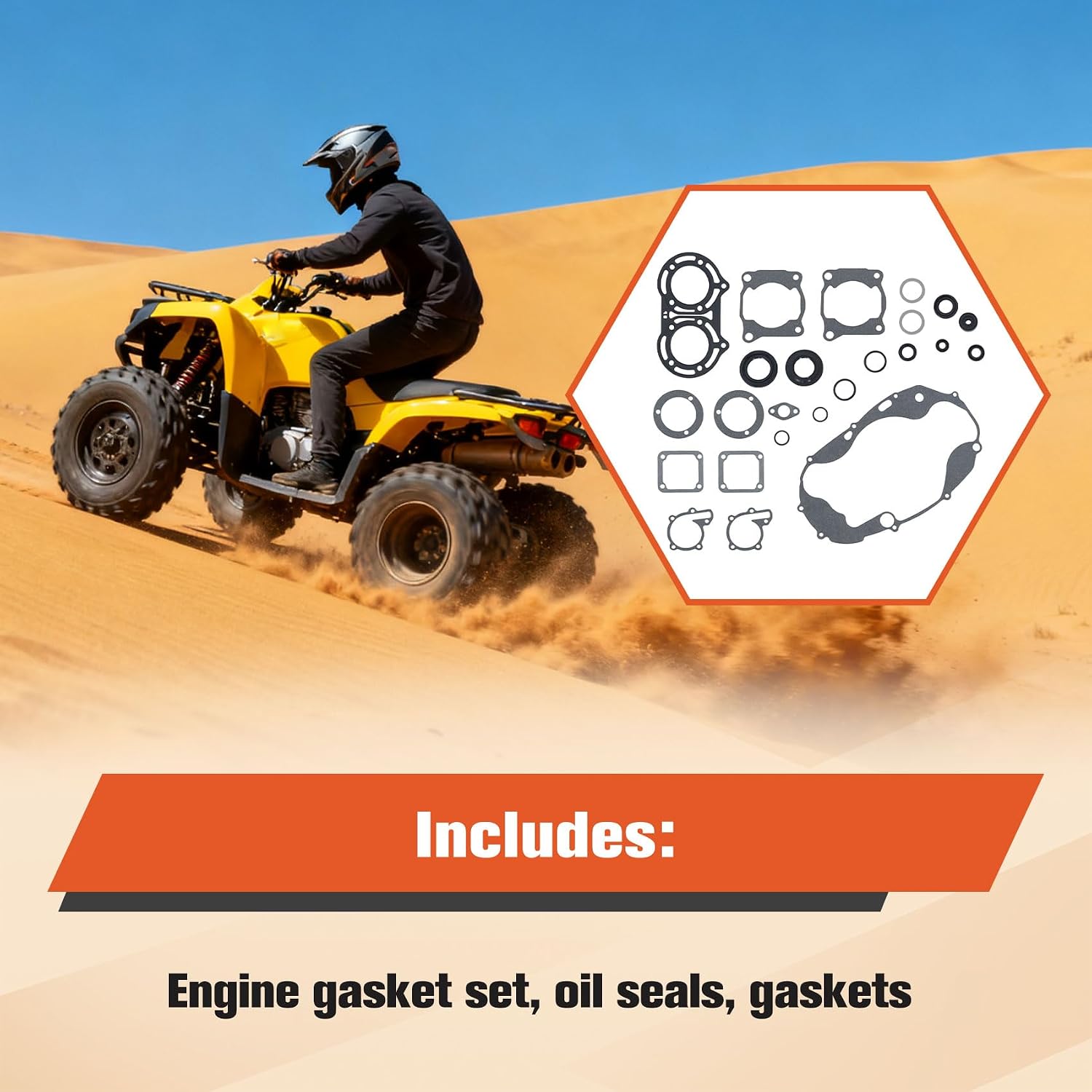 labwork Engine Gasket Set with Oil Seals Kit Gasket Kits Replacement for Yamaha Banshee 350 YFZ350 1987-2006