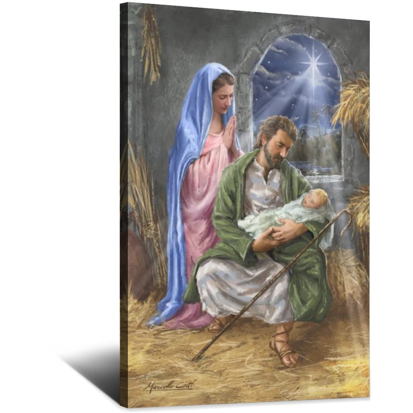 Baby Jesus In The Manger With Mary And Joseph