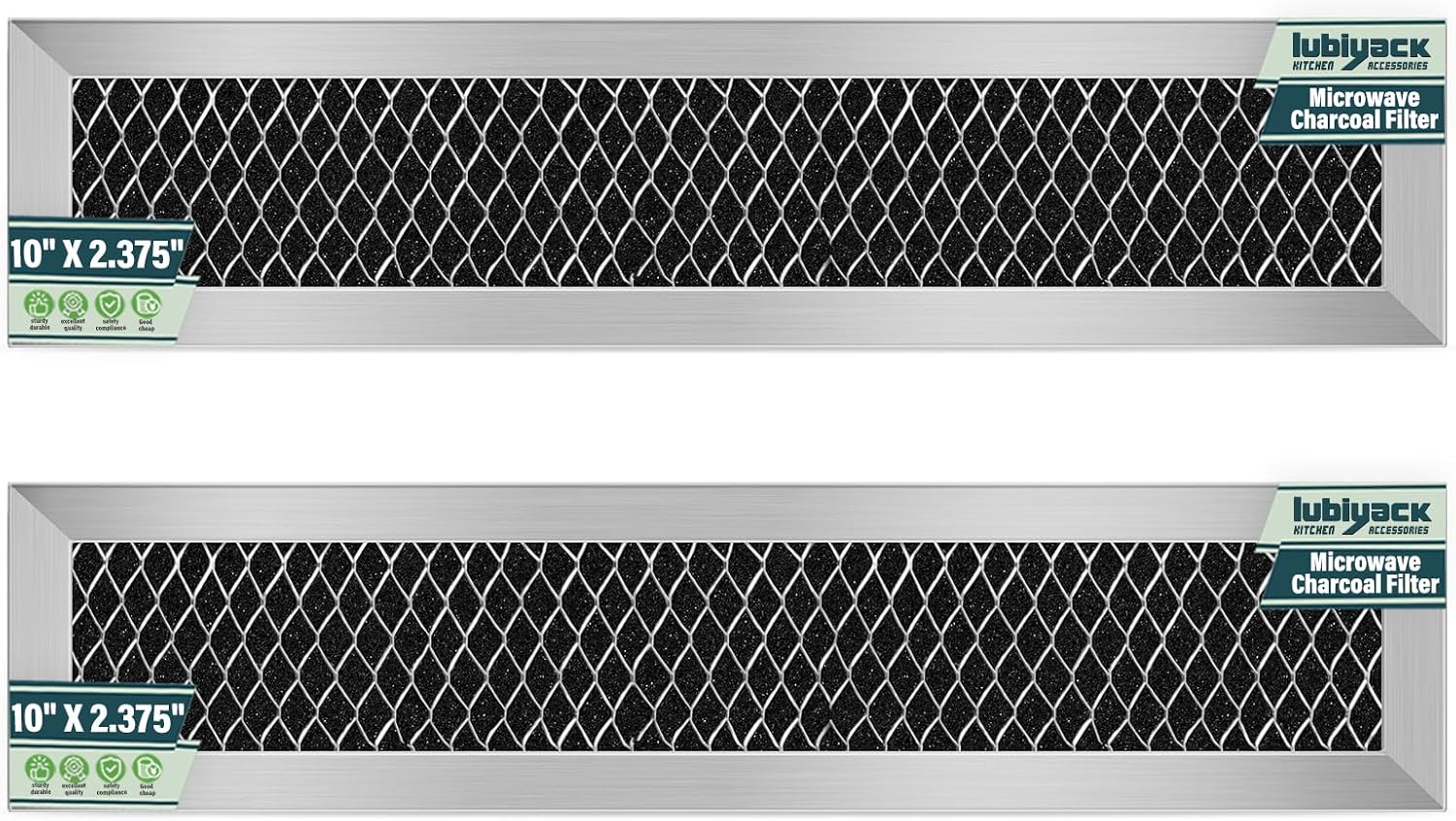 2Pcs Microwave Charcoal Filter Replacement for GE JX81L WB02X11550, Microwave Filter Replacement 10" x 2.375" Air Carbon Filter