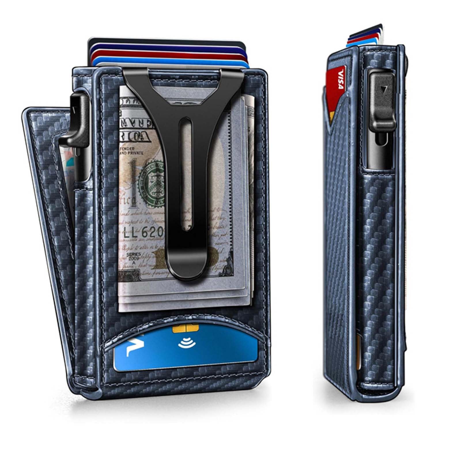 CHARMNAIL Portafoglio Uomo Ultrasottile Slim, Blocco RFID, Alluminio Aeronautico, 0.72 Pollici Spesso, 9-13 Carte, Clip Geld in Acciaio