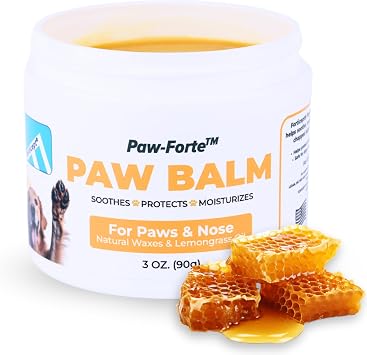 Forticept PAW Balm | Dog Paw Protector from Hot Pavement, Dirt, Salt, Ice and Snow | Soother and Moisturizer for Cracked Dog Paw Pads | Natural Wax Based, Lick Safe 3 oz